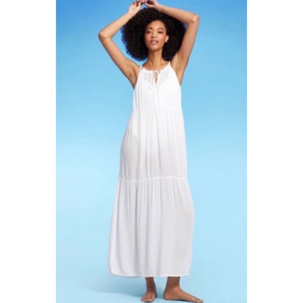 New Shade & Shore White Maxi Cover-Up Dress Size Medium